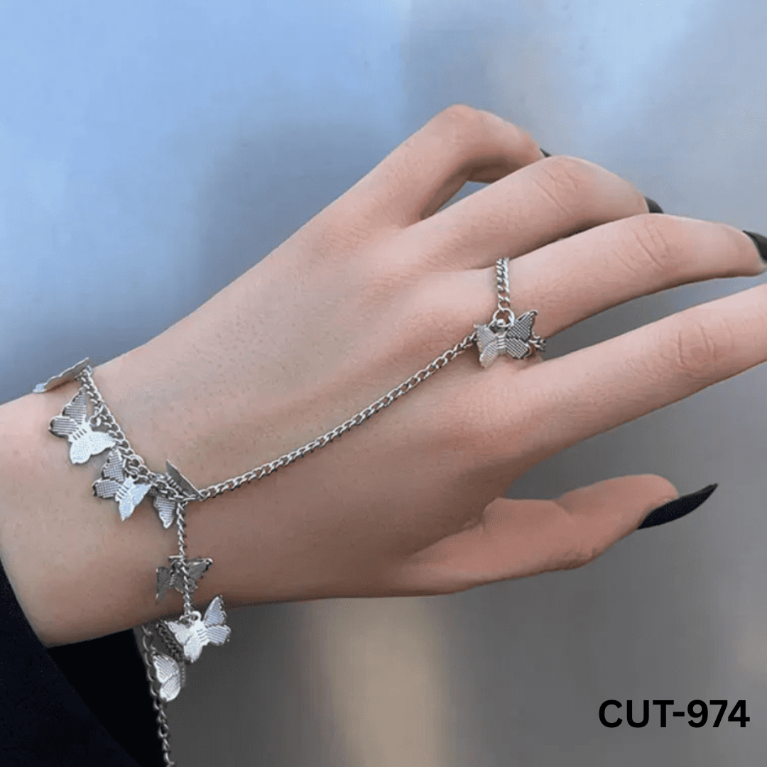 CUT-974 - Silver Butterfly - Bracelet - BSM WHOLESALE