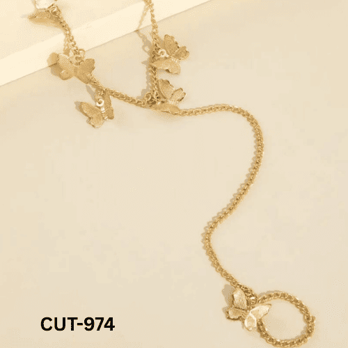 CUT-974 Golden Butterfly Korean Anklet/Bracelet By BSM - BSM WHOLESALE