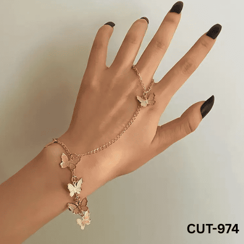 CUT-974 Golden Butterfly Korean Anklet/Bracelet By BSM - BSM WHOLESALE