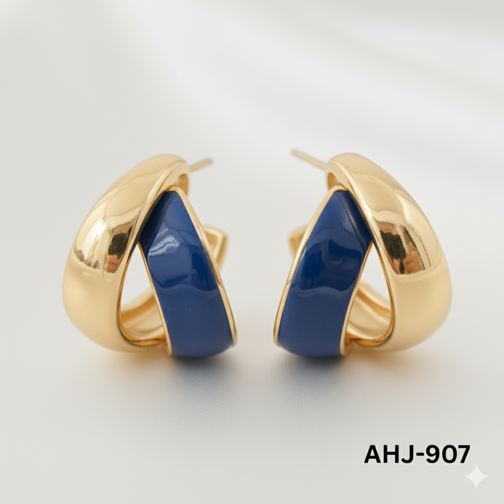AHJ-907 - Dual Colour - Earrings - BSM WHOLESALE