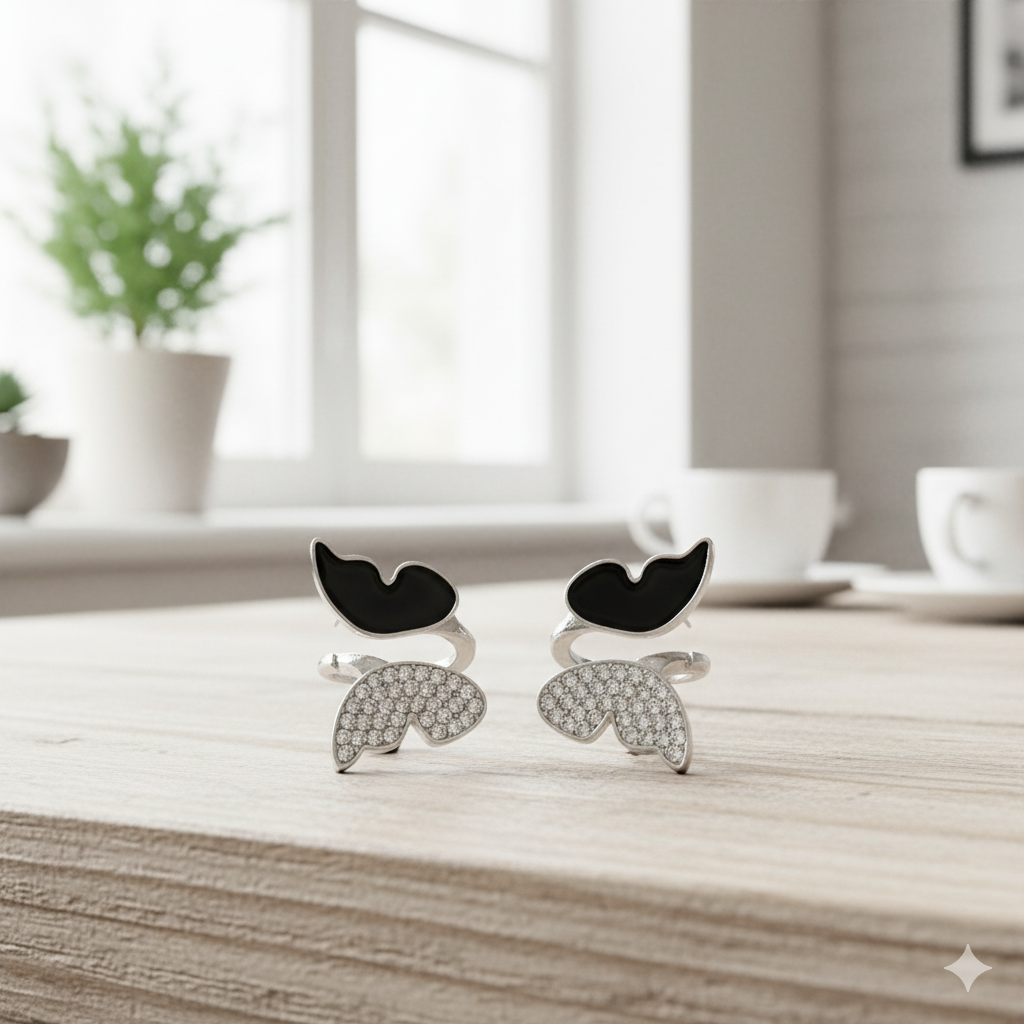 AWJ-997 Silver Zircon Butterfly Earrings By BSM - BSM WHOLESALE