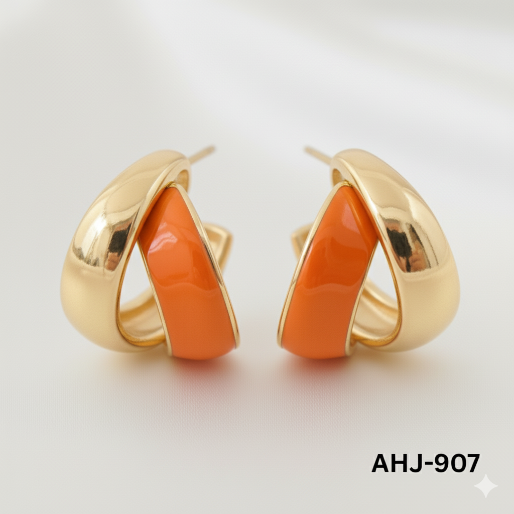 AHJ-907 - Dual Colour - Earrings - BSM WHOLESALE