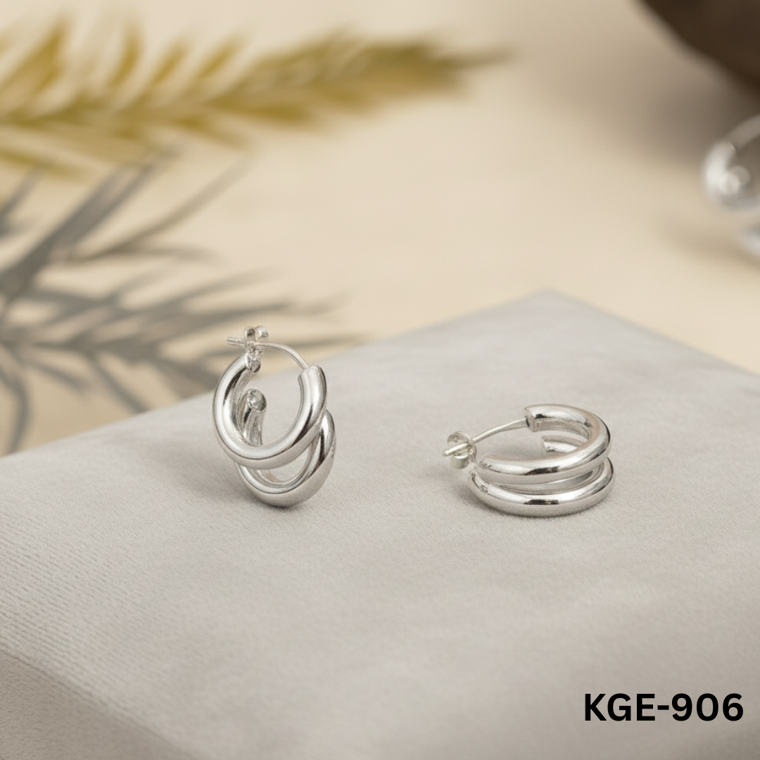 KGE-906 - Three-layer Hoops - Earrings - BSM WHOLESALE