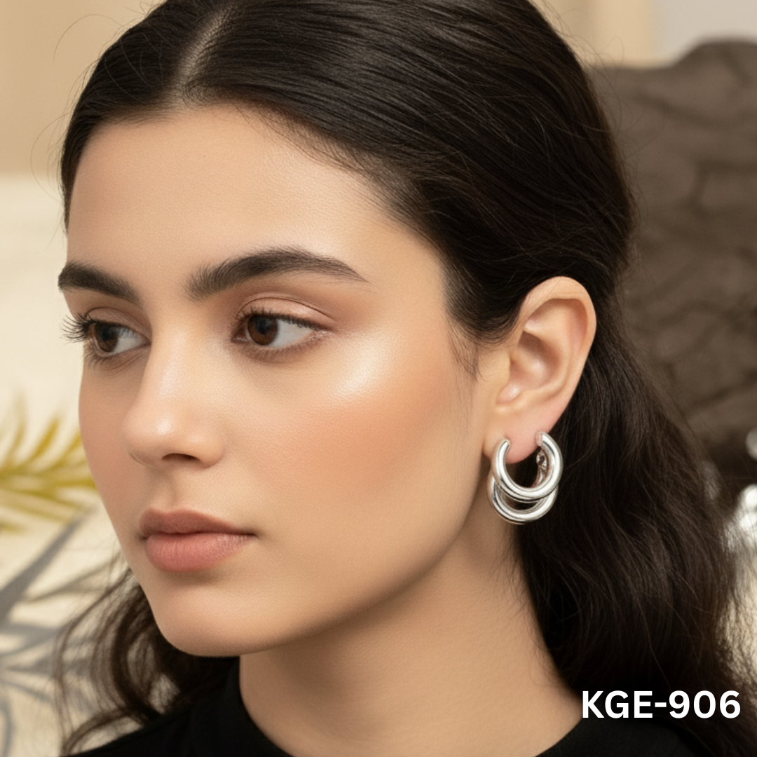 KGE-906 - Three-layer Hoops - Earrings - BSM WHOLESALE