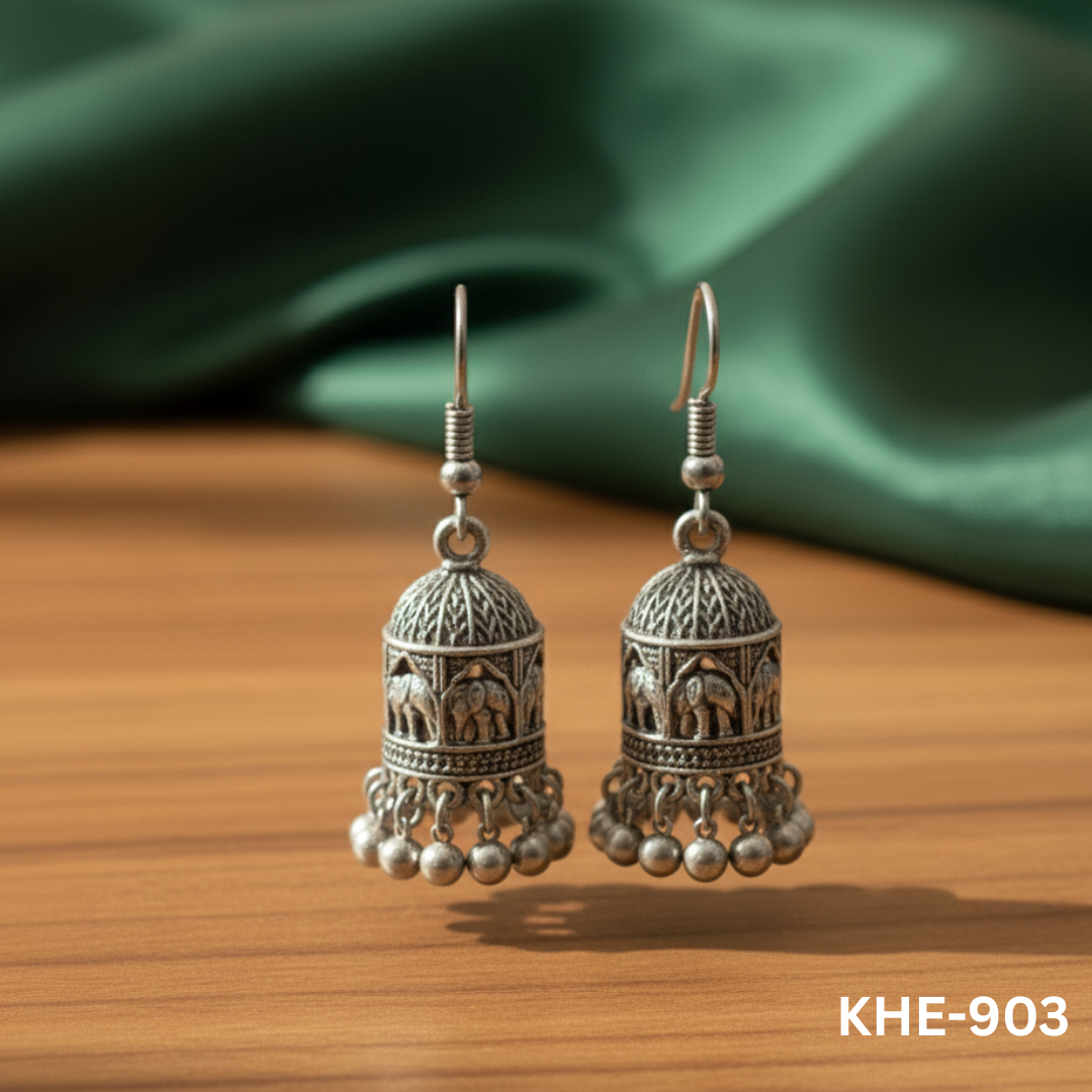 KHE-903 - Silver Indian - Earrings - BSM WHOLESALE