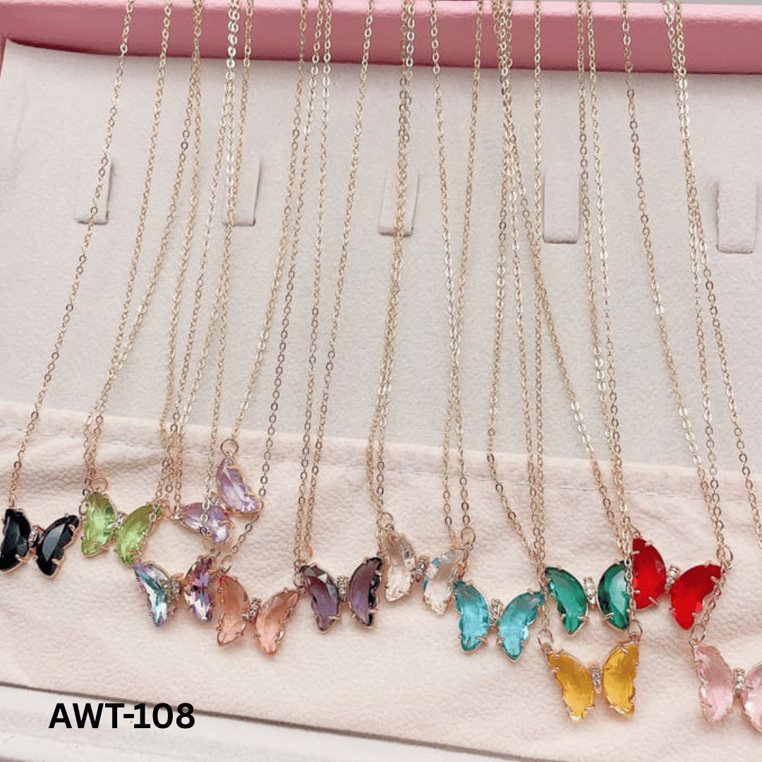 AWT-108 Crystal butterfly Pendent By BSM - BSM WHOLESALE
