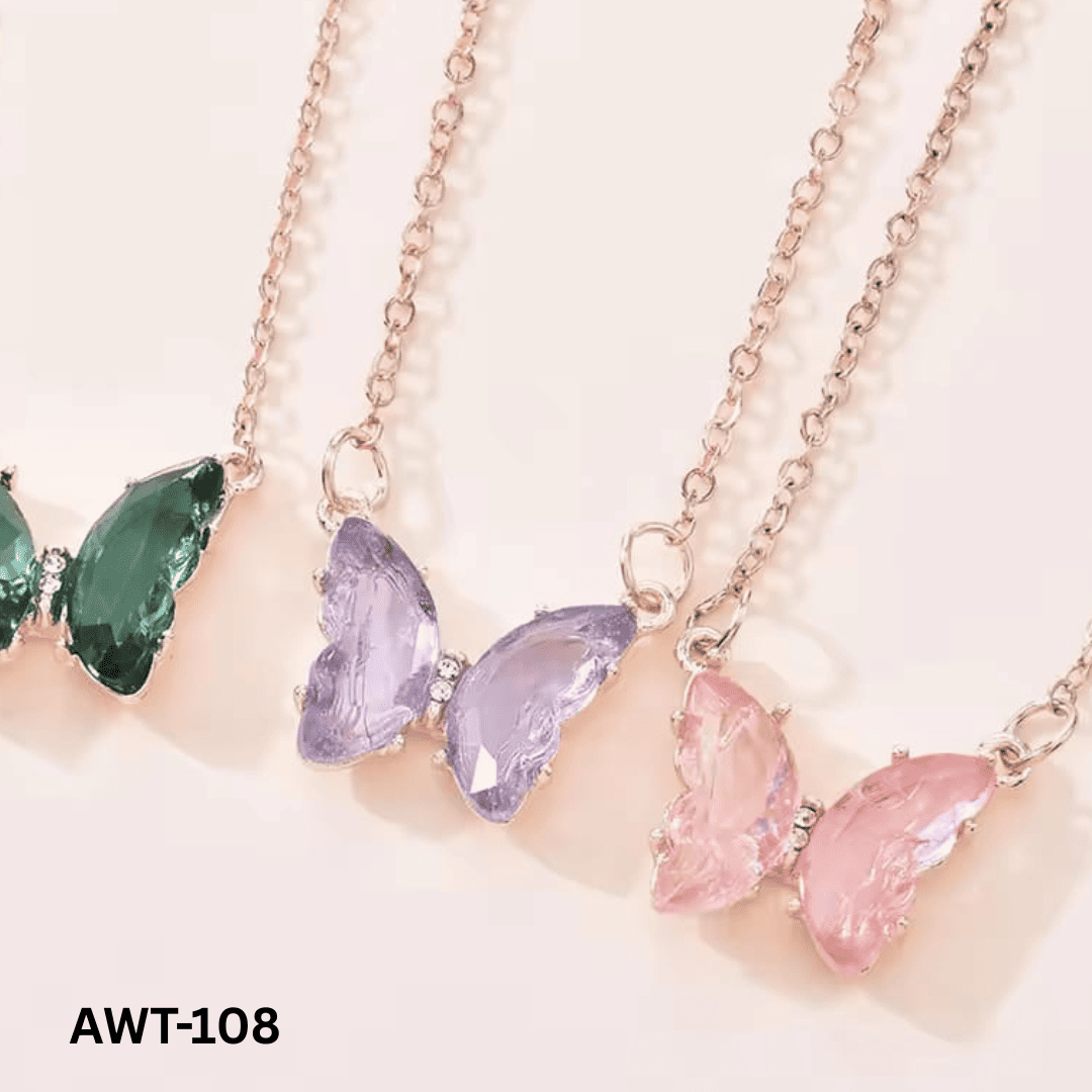 AWT-108 Crystal butterfly Pendent By BSM - BSM WHOLESALE