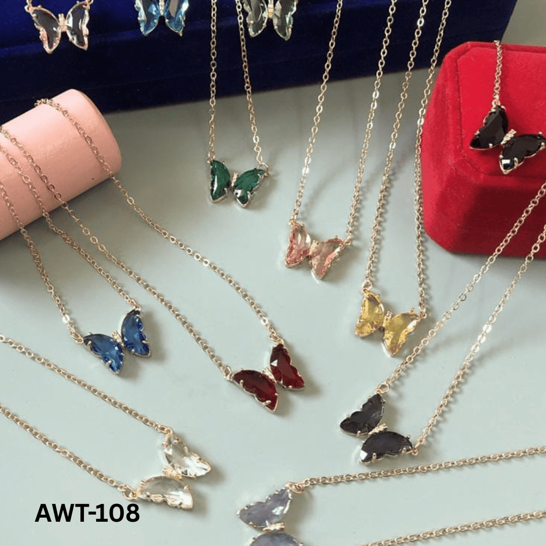AWT-108 Crystal butterfly Pendent By BSM - BSM WHOLESALE