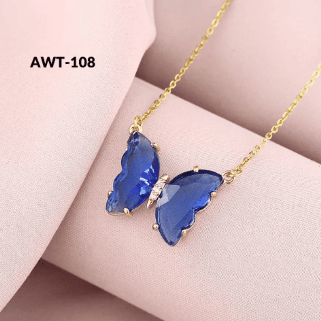 AWT-108 Crystal butterfly Pendent By BSM - BSM WHOLESALE