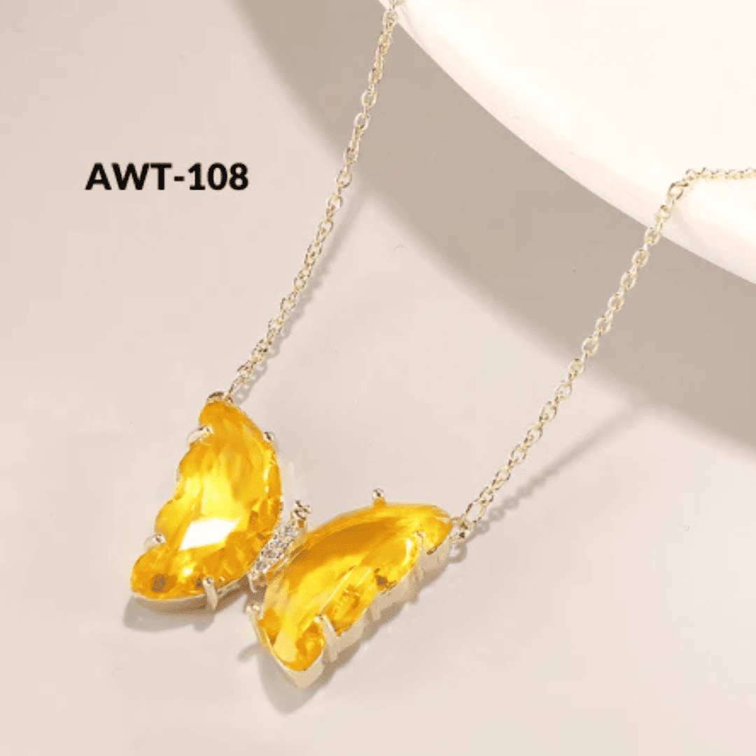 AWT-108 Crystal butterfly Pendent By BSM - BSM WHOLESALE