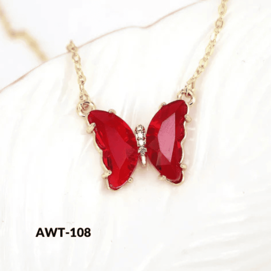 AWT-108 Crystal butterfly Pendent By BSM - BSM WHOLESALE