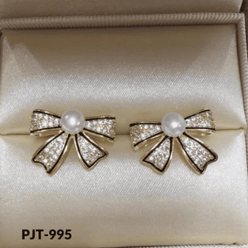 PJT-995 - Bow Shape - Earrings - BSM WHOLESALE