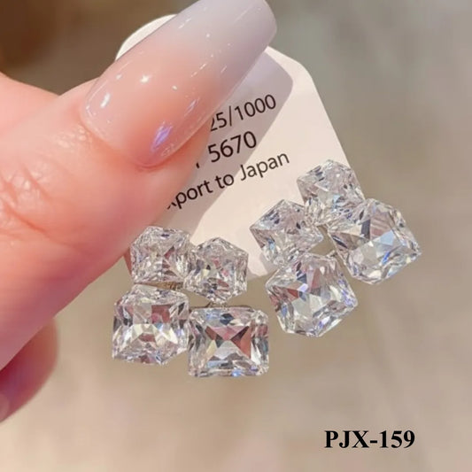 PJX-159 - White Crystal Sparkling - Earrings