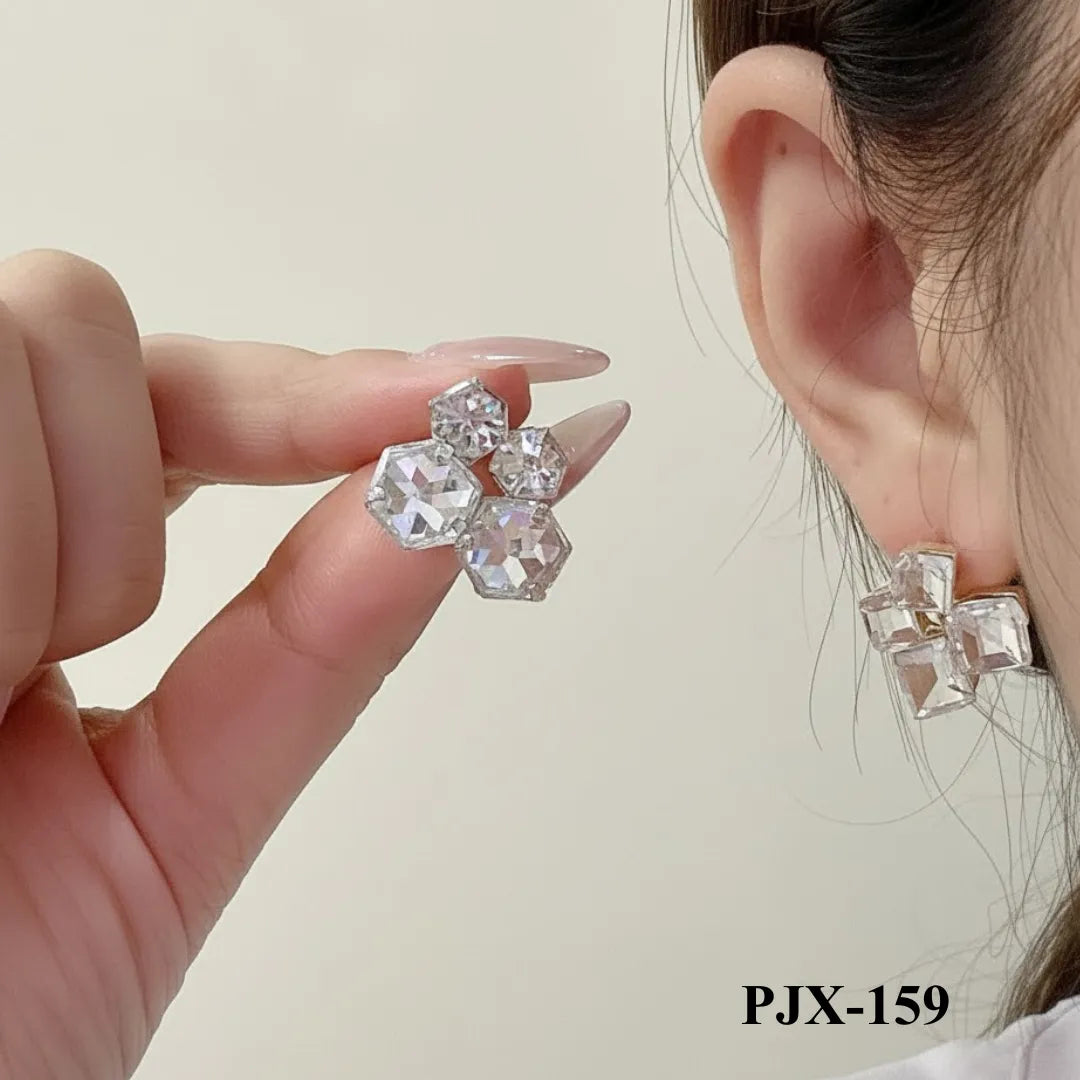 PJX-159 - White Crystal Sparkling - Earrings