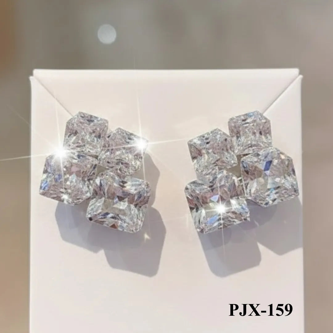 PJX-159 - White Crystal Sparkling - Earrings