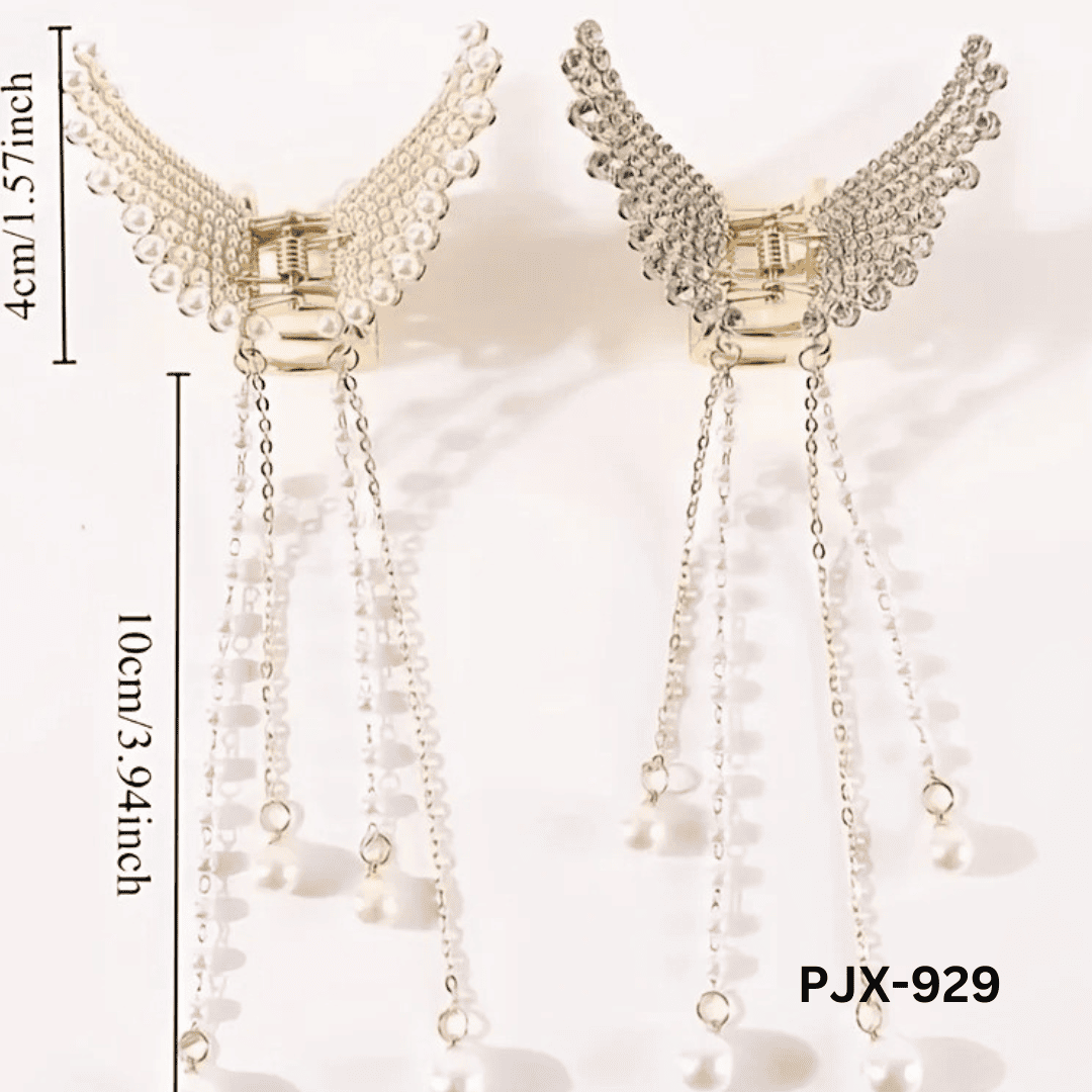PJX-929 - Golden Butterfly Mini tassel - Claw - BSM WHOLESALE