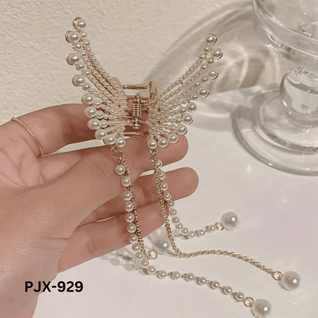 PJX-929 - Golden Butterfly Mini tassel - Claw - BSM WHOLESALE
