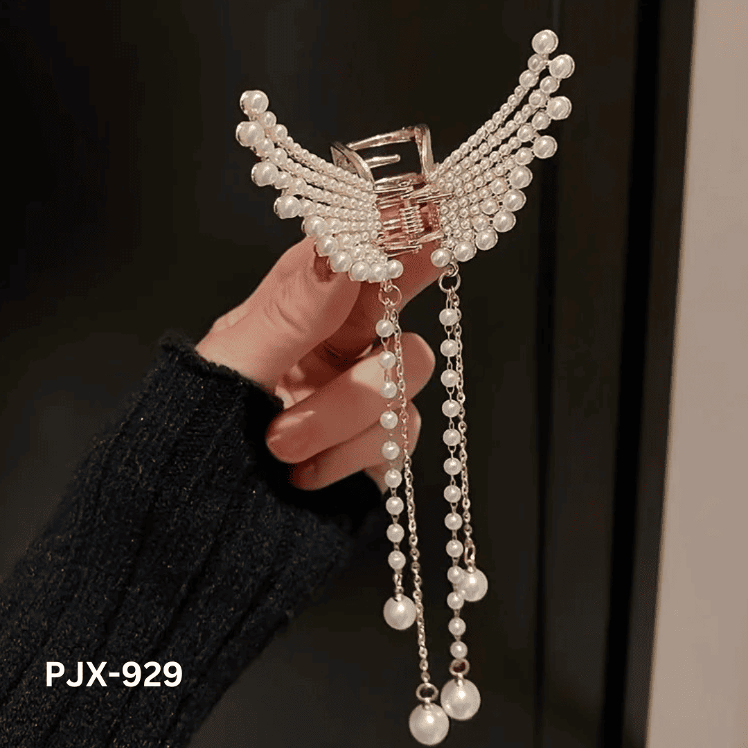 PJX-929 - Golden Butterfly Mini tassel - Claw - BSM WHOLESALE
