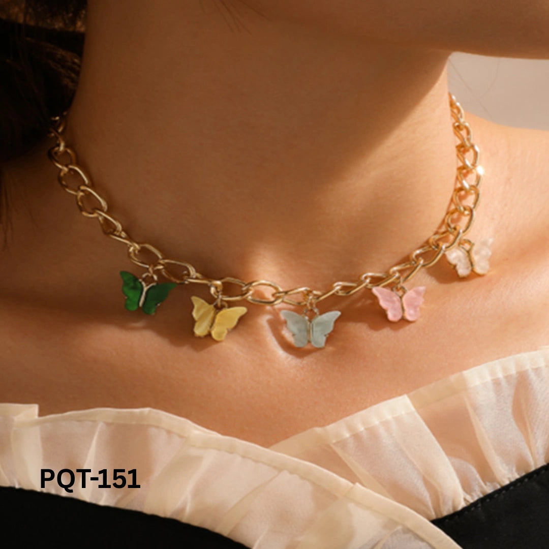 PQT-151 - 5 butterfly - Necklace