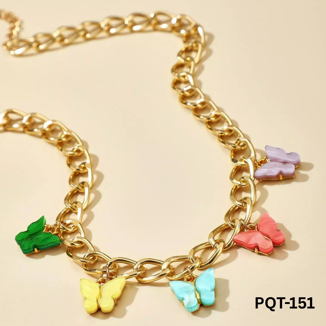 PQT-151 - 5 butterfly - Necklace - BSM WHOLESALE