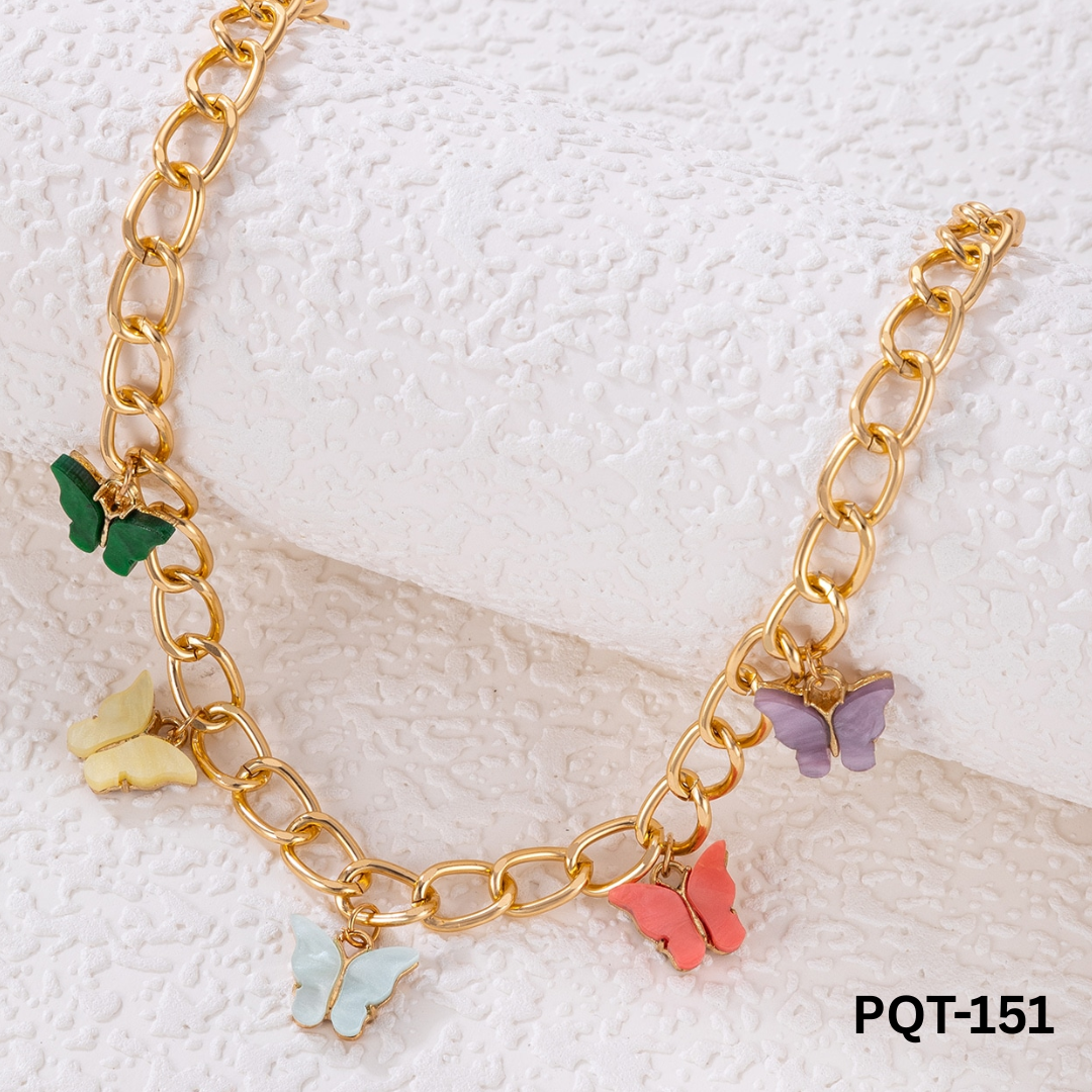 PQT-151 - 5 butterfly - Necklace - BSM WHOLESALE