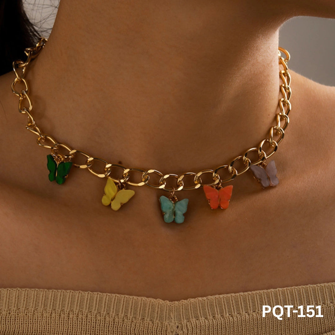 PQT-151 - 5 butterfly - Necklace