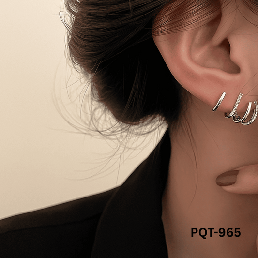 PQT-965 - Silver W Shape - Earrings - BSM WHOLESALE