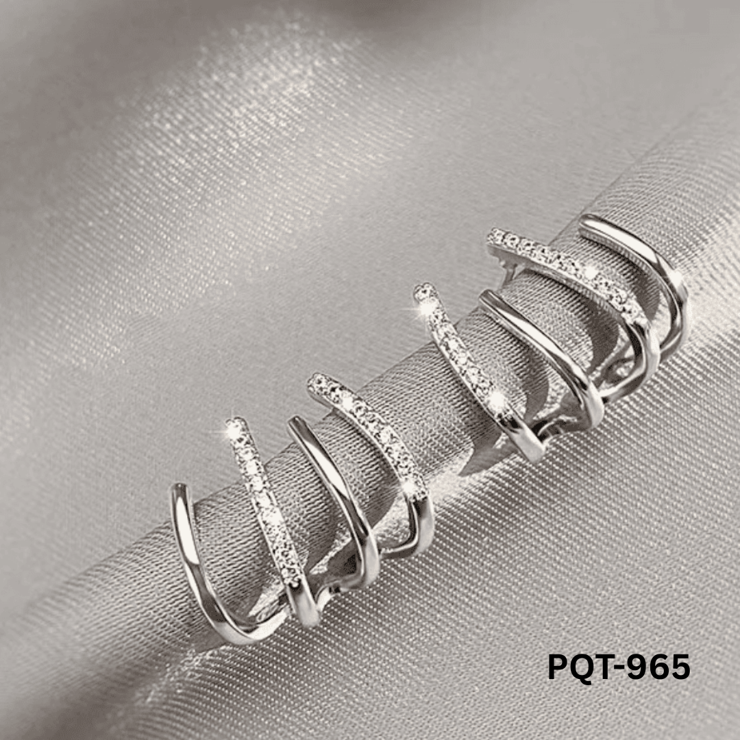 PQT-965 - Silver W Shape - Earrings - BSM WHOLESALE