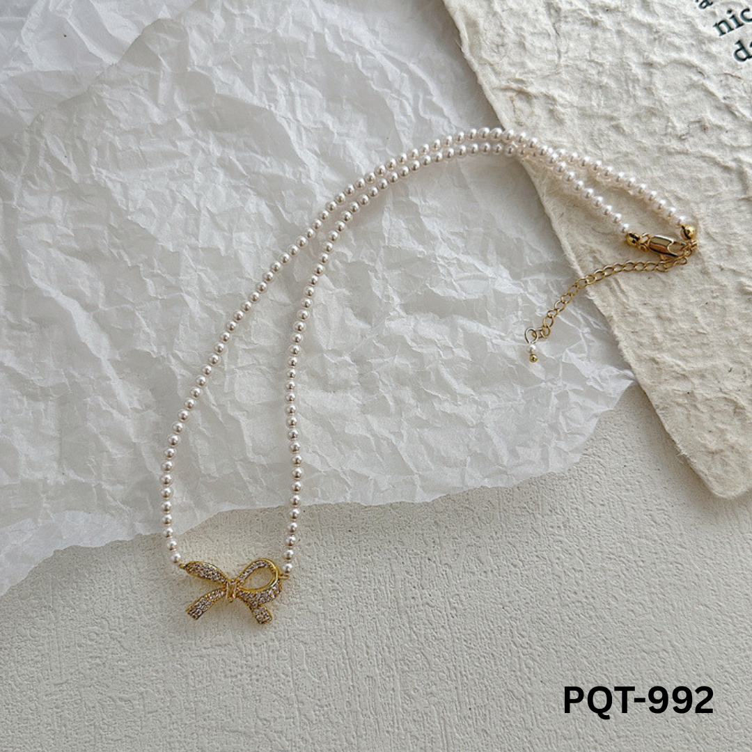 PQT-992 Bow Shape Pearl Pendent By BSM - BSM WHOLESALE