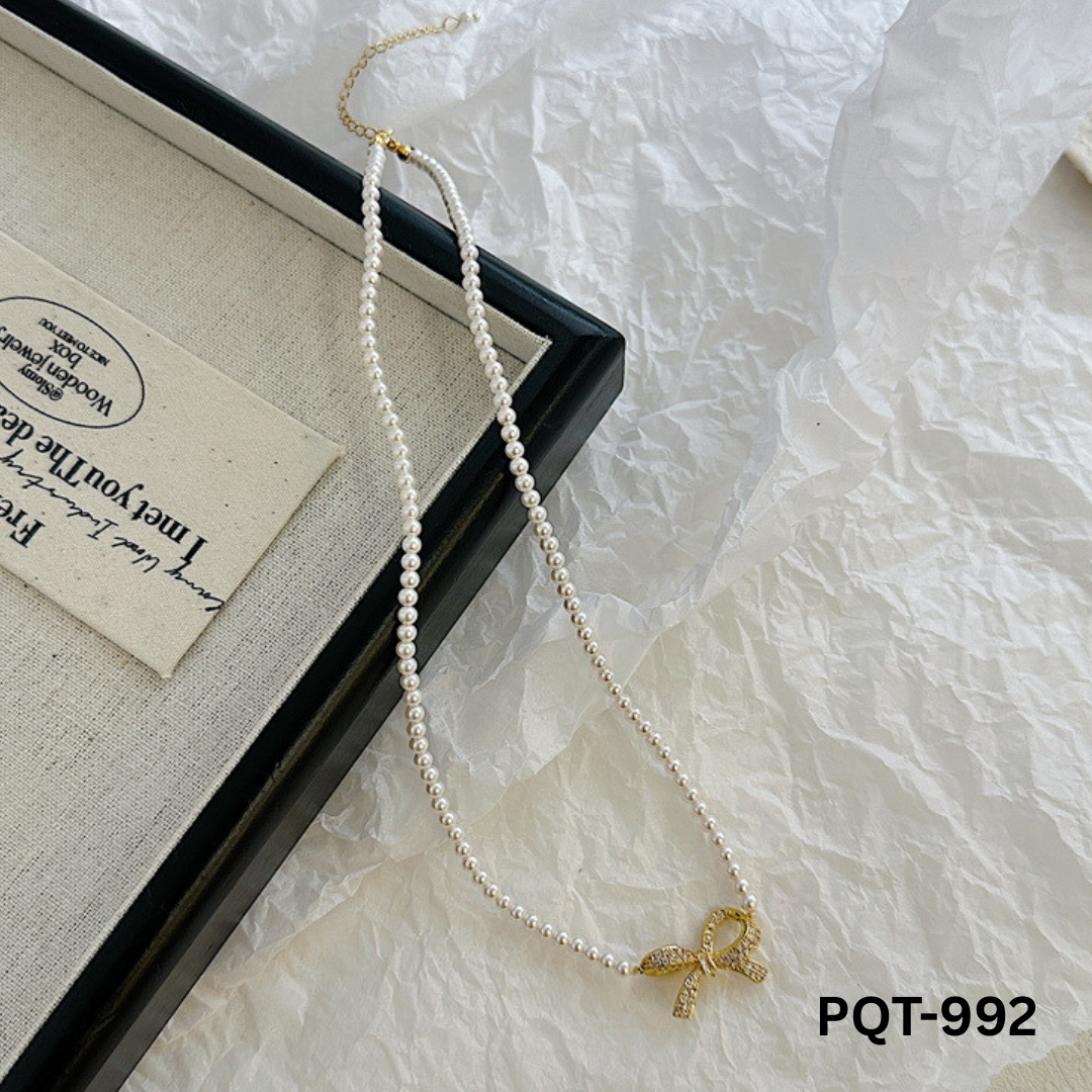 PQT-992 Bow Shape Pearl Pendent By BSM - BSM WHOLESALE