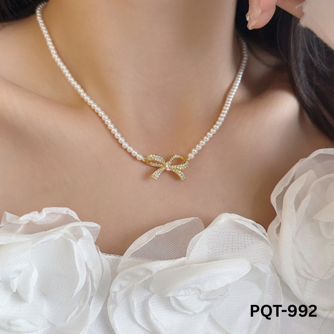 PQT-992 Bow Shape Pearl Pendent By BSM - BSM WHOLESALE