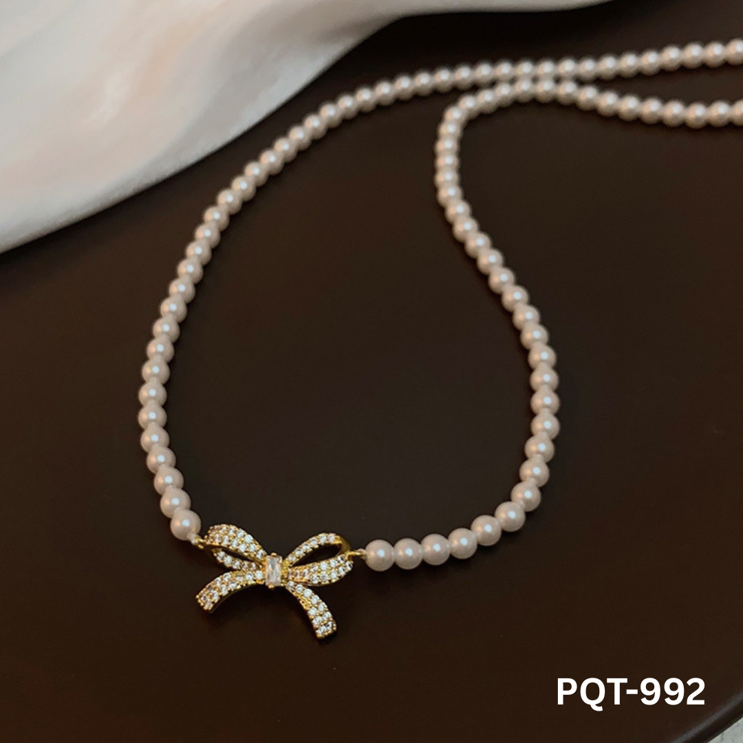 PQT-992 Bow Shape Pearl Pendent By BSM - BSM WHOLESALE