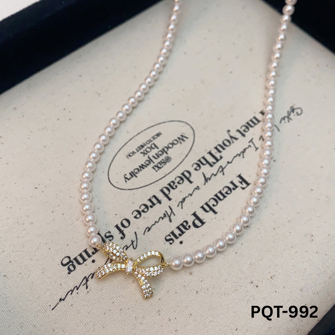 PQT-992 Bow Shape Pearl Pendent By BSM - BSM WHOLESALE