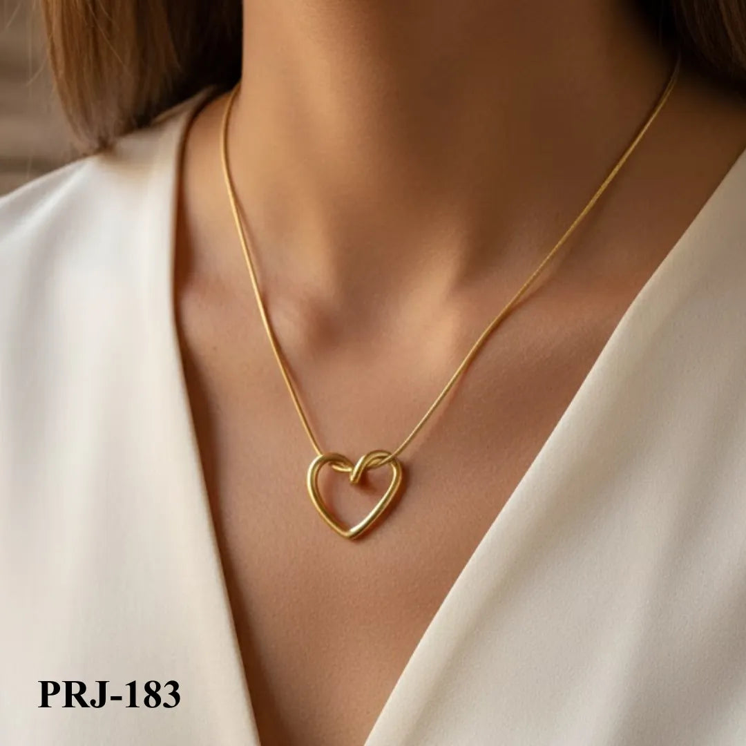 PRJ-183 - Golden Hollow Necklace - Stainless Steel