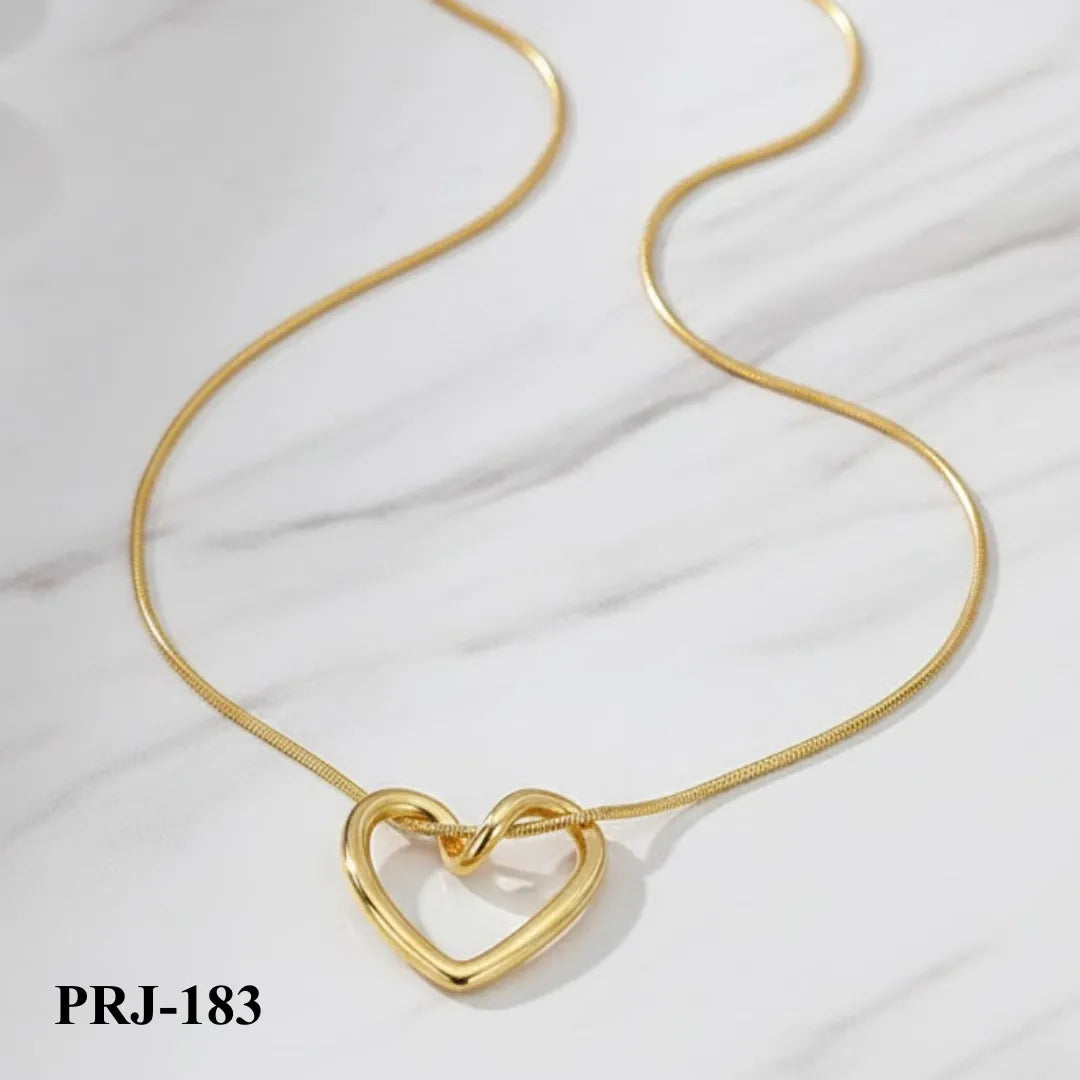 PRJ-183 - Golden Hollow Necklace - Stainless Steel