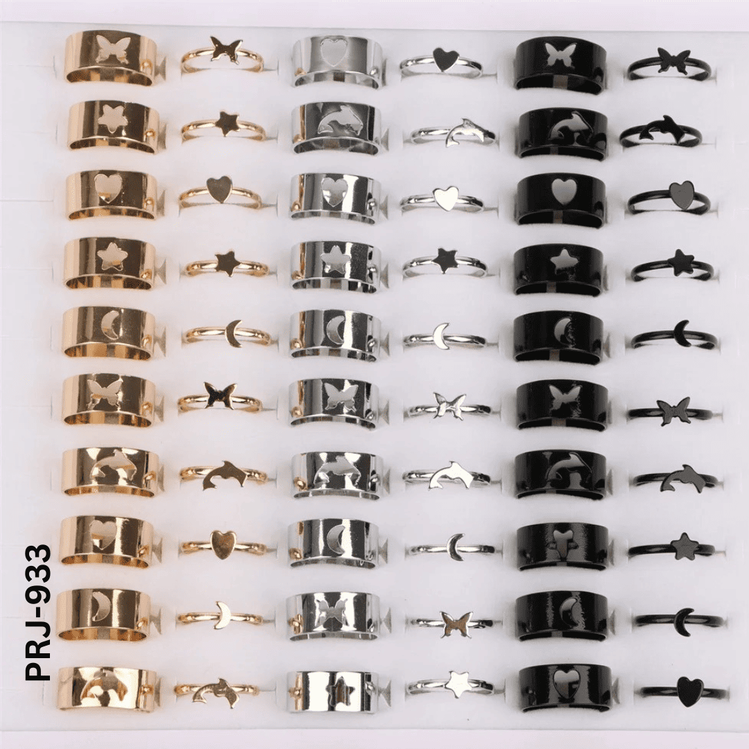 PRJ-933 - 10 PCs Couple - Rings - BSM WHOLESALE