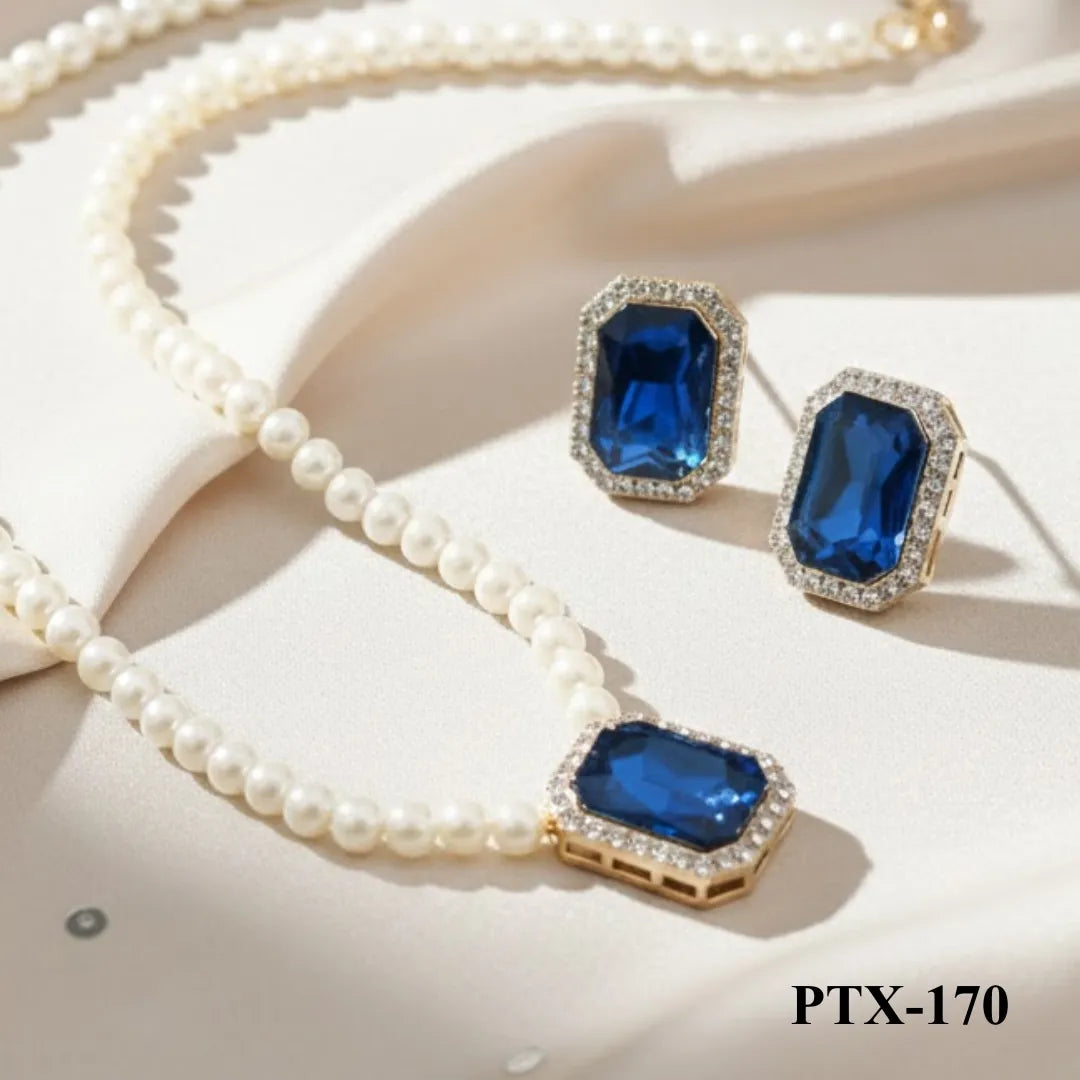 PTX-170 - Blue Stone - Jewellery Set