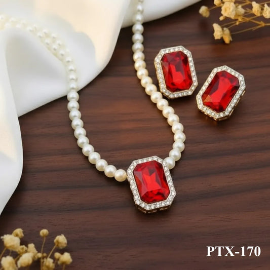 PTX-170 - Red Stone - Jewellery Set