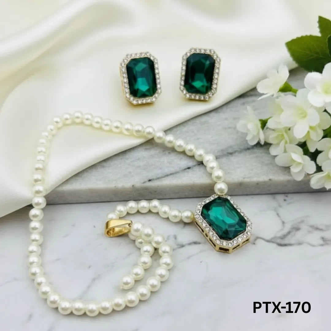 PTX-170 - Royal Green Stone - Jewellery Set