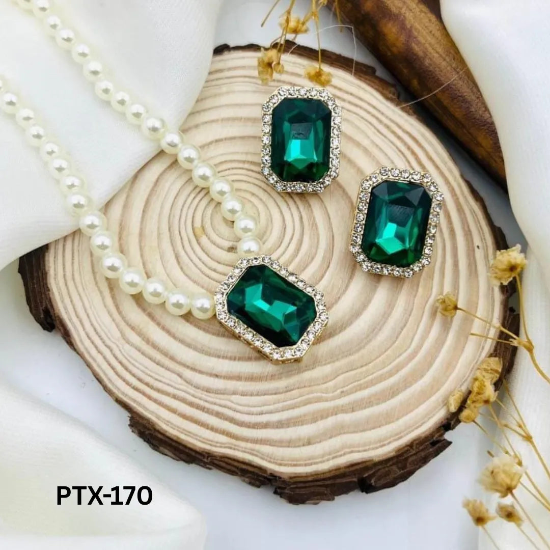 PTX-170 - Royal Green Stone - Jewellery Set