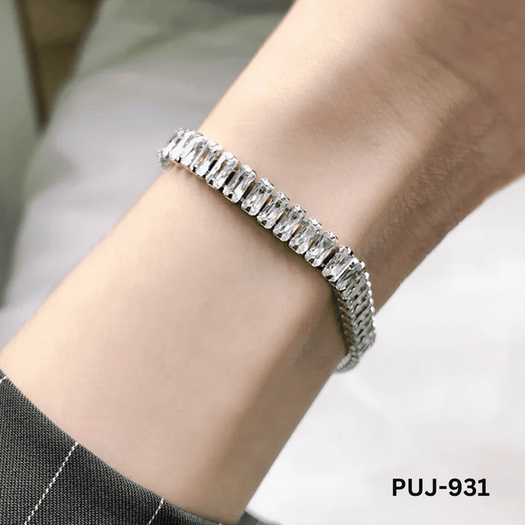PUJ-931 - Silver Sparkling - Bracelet - BSM WHOLESALE