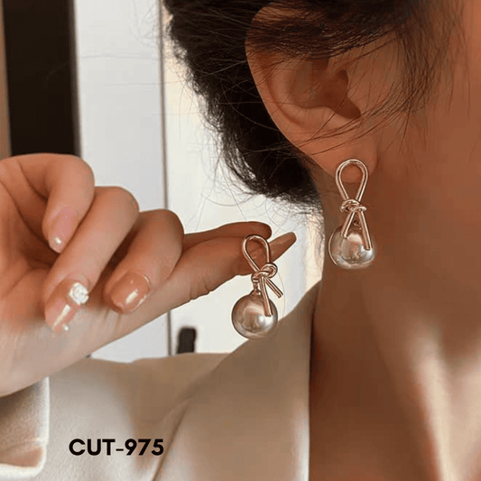PXJ-975 - Pearl Stone Knot - Earrings - BSM WHOLESALE