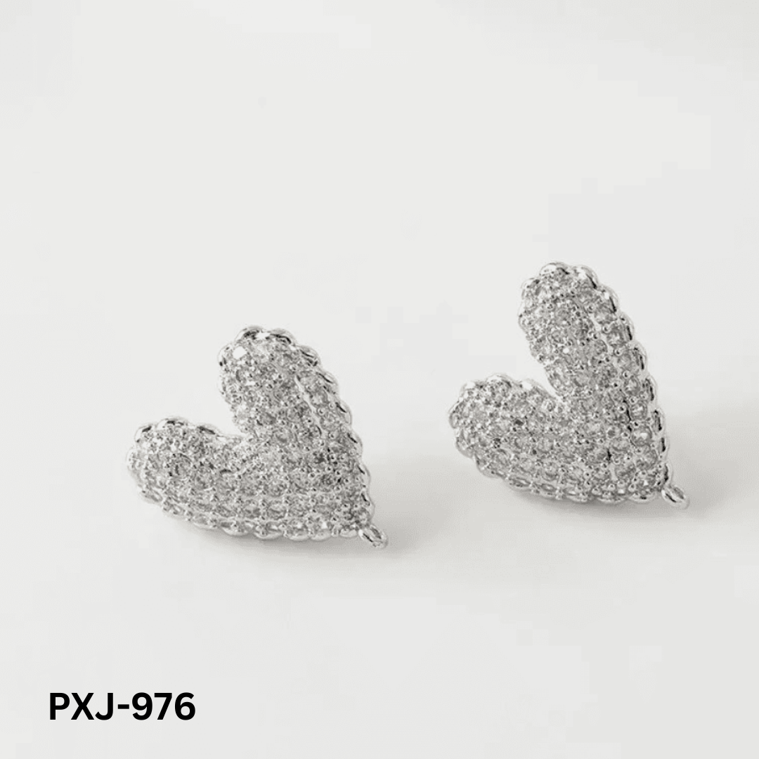 PXJ-976 - Silver Heart - Earrings - BSM WHOLESALE