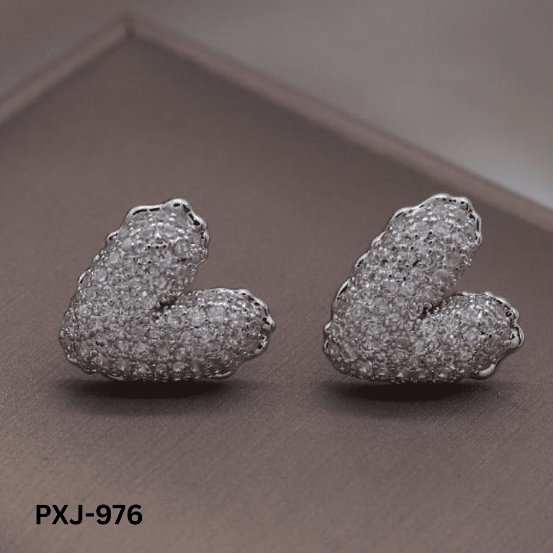 PXJ-976 - Silver Heart - Earrings - BSM WHOLESALE