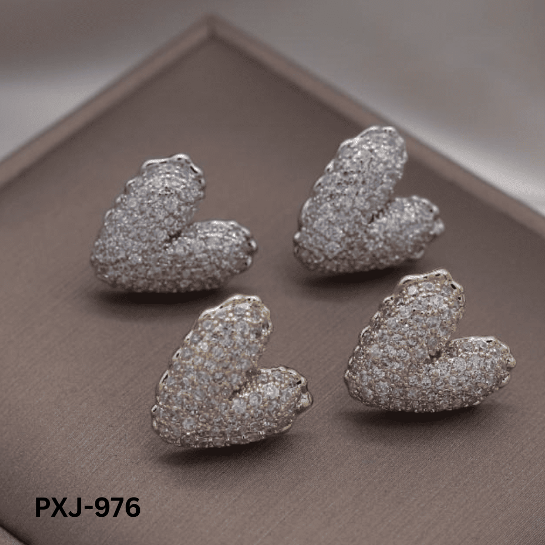 PXJ-976 - Silver Heart - Earrings - BSM WHOLESALE