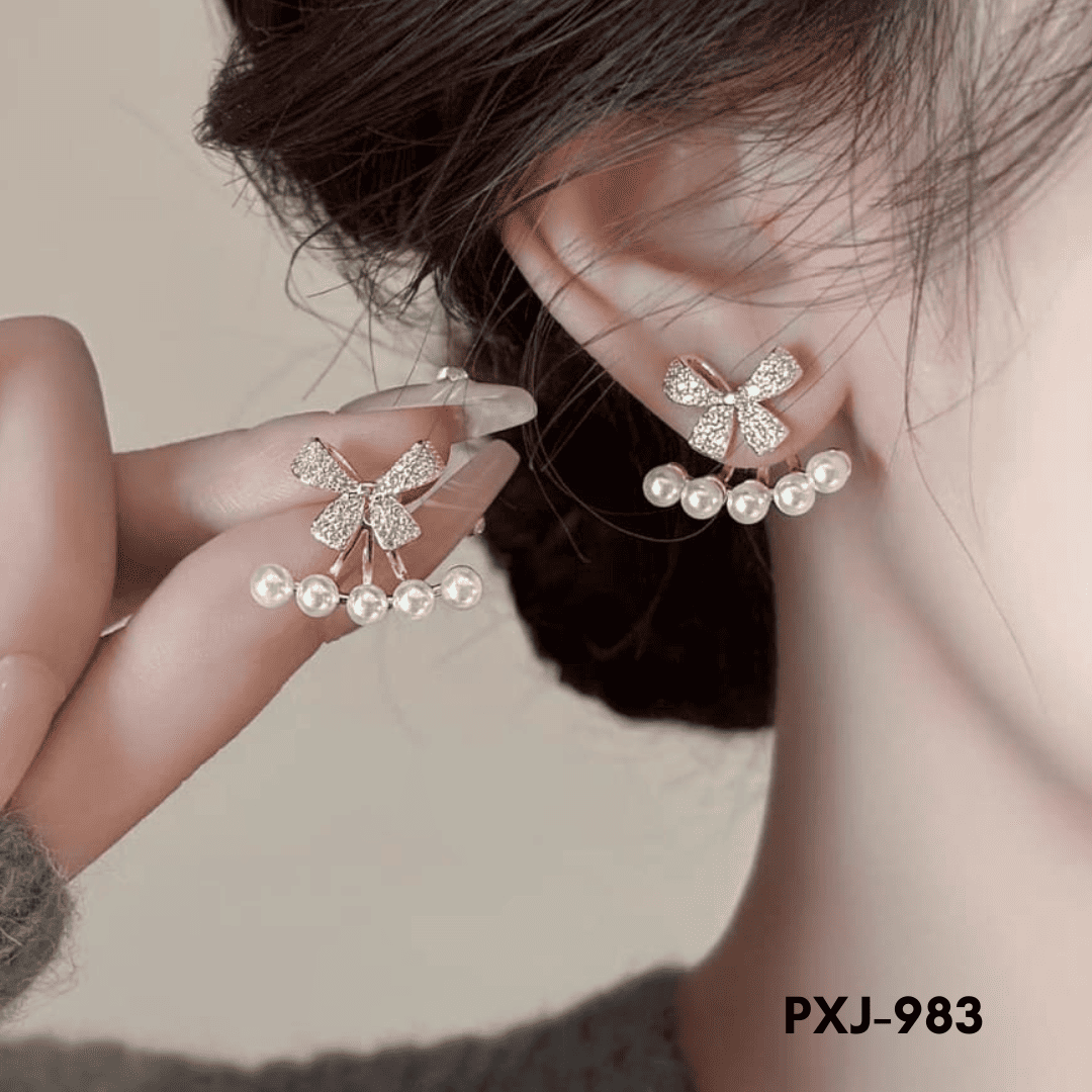 PXJ-982 -Bow Style - Earrings - BSM WHOLESALE