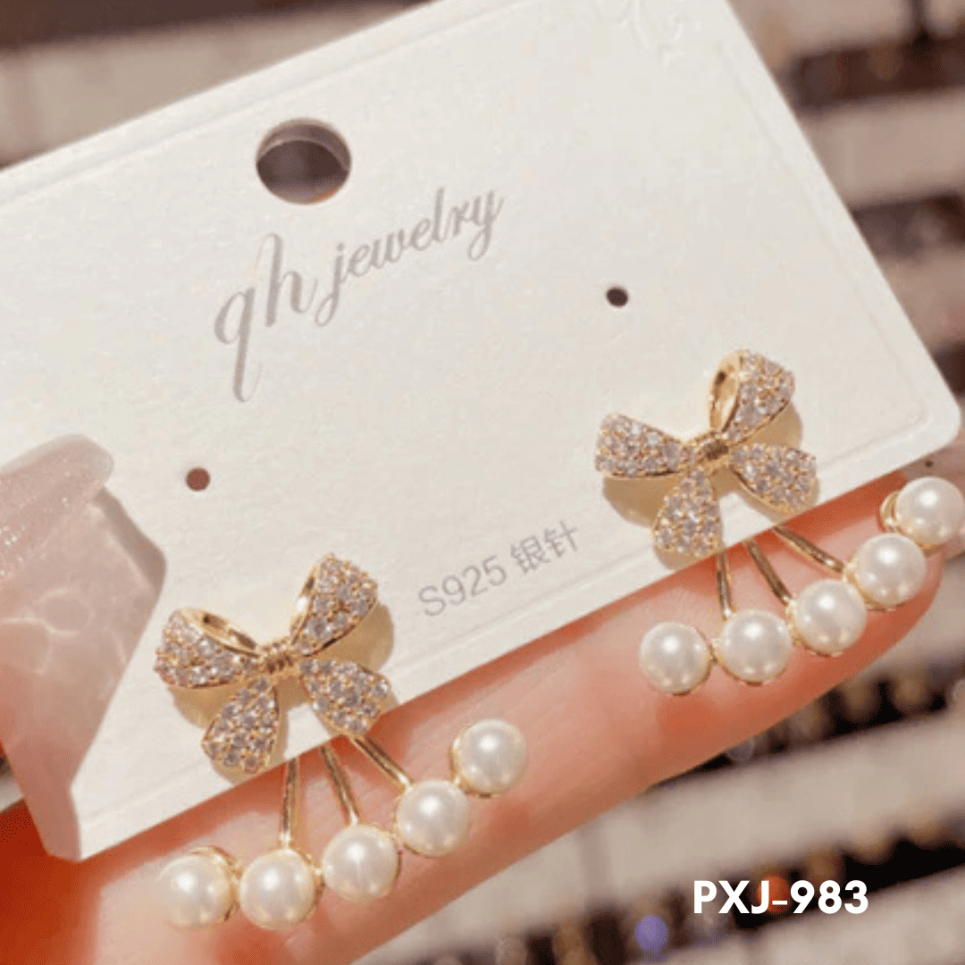 PXJ-982 -Bow Style - Earrings - BSM WHOLESALE
