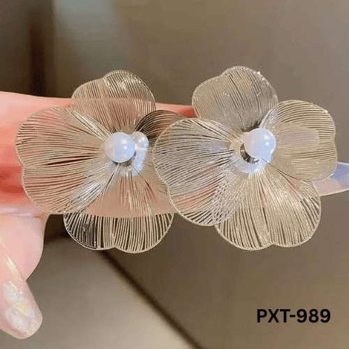 PXT-989 Golden  Foil Pearl Korean Earrings By BSM - BSM WHOLESALE