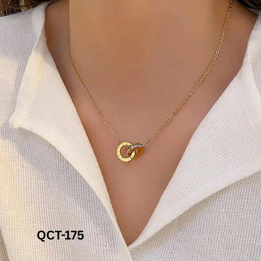 QCT-175 - Golden Roman Necklace - Stainless Steel