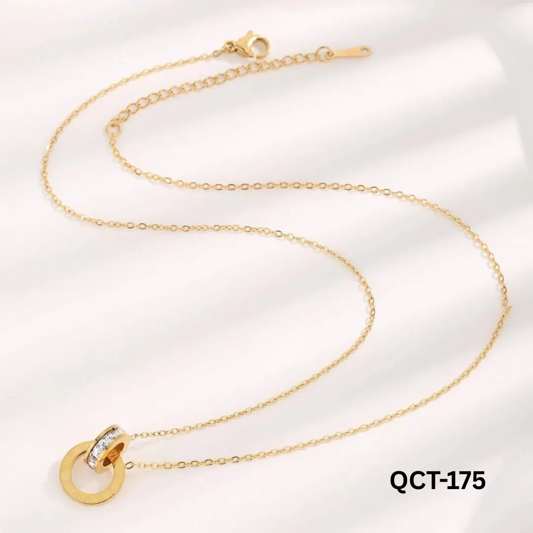 QCT-175 - Golden Roman Necklace - Stainless Steel